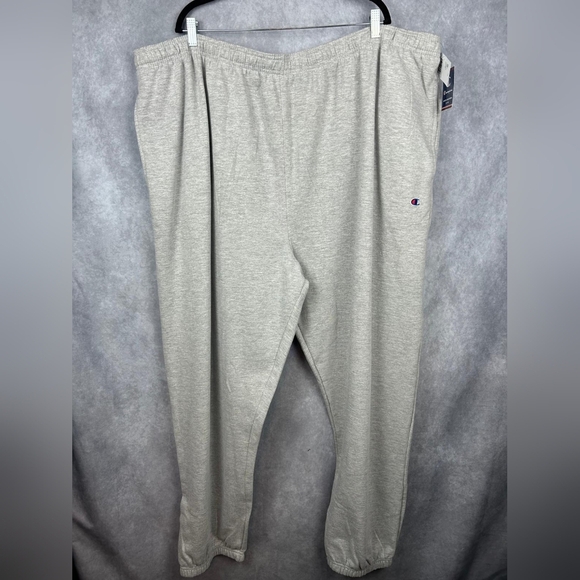 Champion Men’s Closed Bottom Jersey Pants Activewear 5XL In Grey - Picture 4 of 9